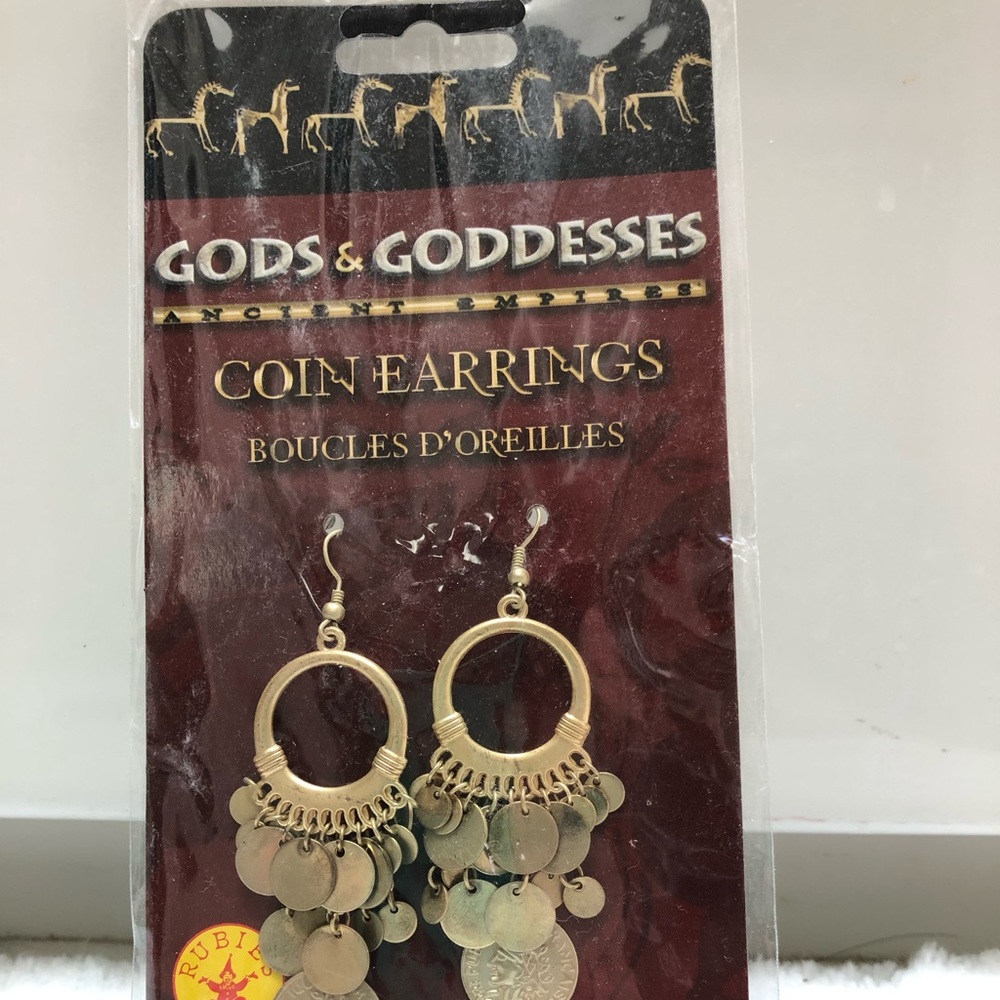 Gods & Goddesses Coin Earrings costume jewelry